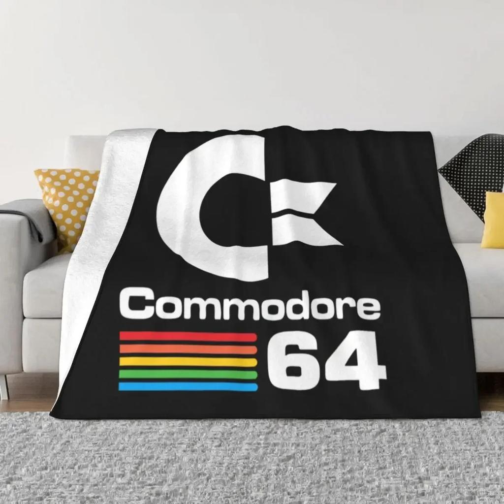 Ретро Плед Commodore 64 Мягкий Флис Весна Осень Теплый Фланель C64 Amiga Компьютер Пледы для Дивана Машины Кровати Покрывало