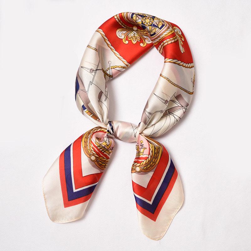 Женский универсальный шарф-лента из шелковистой ткани - 70 см квадратный, идеально подходит для весны, осени и зимы