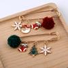 Christmas Series Jewelry Santa Claus Elk Tree Snowflake Snowman Hat Glove Bell Brooch