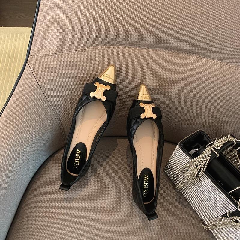 Модные балетки для женщин Весна и Осень 2025 Новые туфли с острым носком женские больших размеров 42 43 44 лоферы женские роскошные туфли