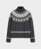 BROOKS BROTHERS Alpaca Fair Isle Turtleneck Sweater (Grey) (Bbwuwm3752Wew)