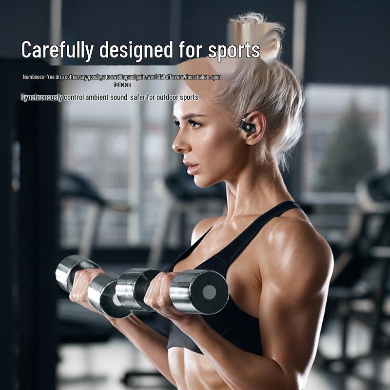 Smart Bluetooth Sports Earphones with Digital Display, Ultra-Long Battery, and Non-In-Ear Ear Hook Design