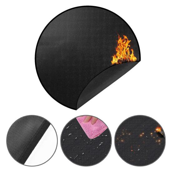 Уличный огнеупорный коврик термостойкий огнезащитный противоскользящий для террасы патио травы газона кемпинга плиты барбекю гриля кострища силиконовый