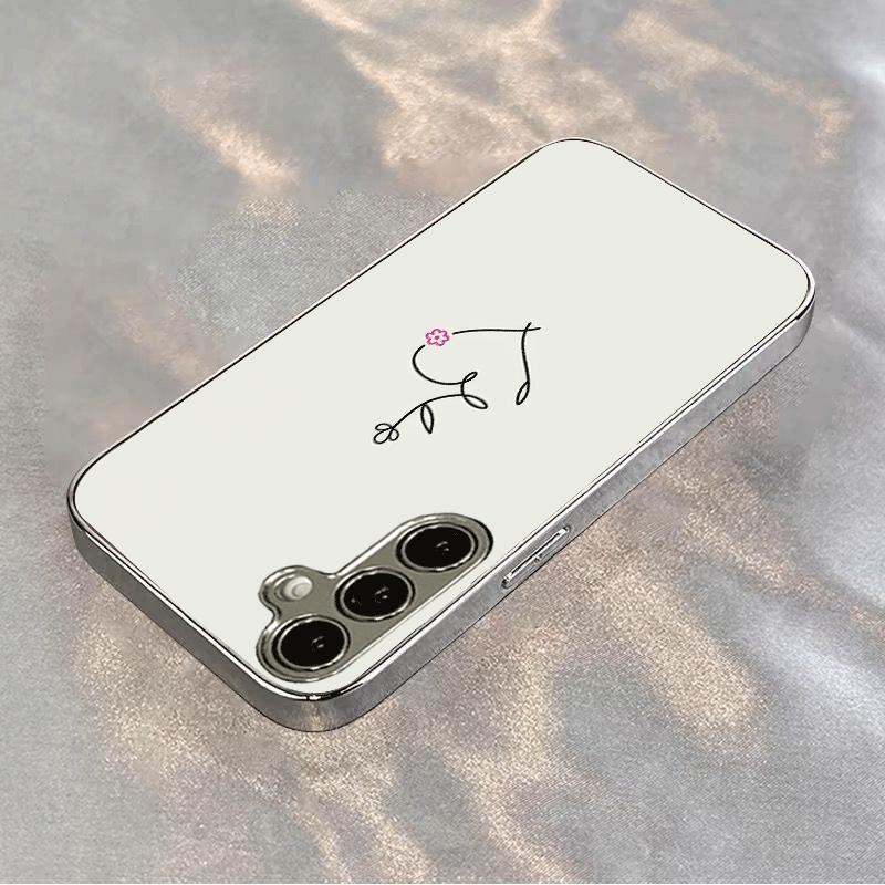 Посеребренный стеклянный чехол для телефона, подходящий для Samsung Galaxy S26 S25 S24 S23 S22 S20 FE/Ultra/Plus5G, противоударный, модный
