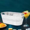 Galvanized Beverage Tub,Long Oval Tub,Beer Champagne Cocktail Cooling,Galvanized Metal