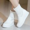 Эластичные носки Ботильоны Женские Зимние Осенние Туфли Белые Удобные С Увеличением Роста Короткие Ботинки Девушки Водонепроницаемые