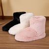 Cross-border Autumn and Winter New Plush Medium Boots Women's Foreign Trade Wholesale Home Cotton Shoes Non-slip Warm Bag and Cotton Slippers