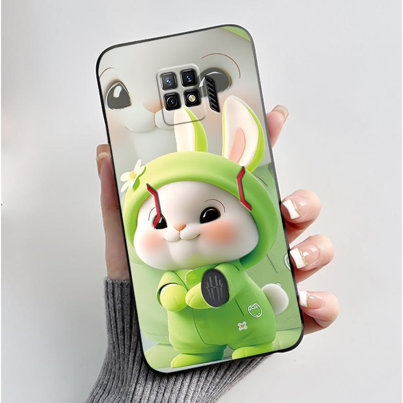For Nubia Red Magic 7 Pro Case NX709J Back Cover Cute Heart Rabbit Black Soft TPU Phone Case For Red Magic 7S Pro NX709S Shell