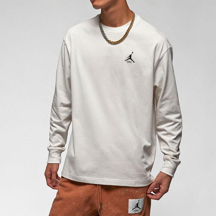 Jordan T Shirts Men's Beige Crew Neck Moderate Straight Fit DV8427-030