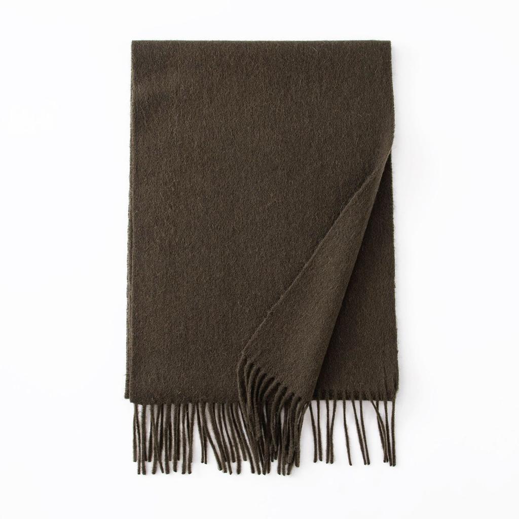 Thickened Autumn and Winter Plaid 100 Wool Scarf Atmosphere Women's All-match Fashion Warm Wool Scarf Comfortable Shawl