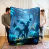 Japanese Games Umbreon and Sylveon Print Cartoon Blanket Flannel Fluffy Soft Blanket for Adult Kids Plush Sofa Bed Car Camping