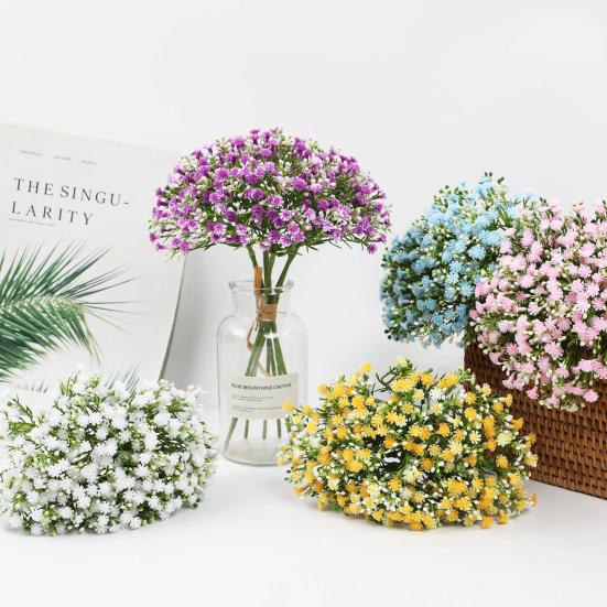 12 шт., искусственный букет «Дыхание ребенка» со стеблем, реалистичный многоразовый домашний свадебный букет, искусственный цветок, цветочная композиция, украшение, реквизит для фото