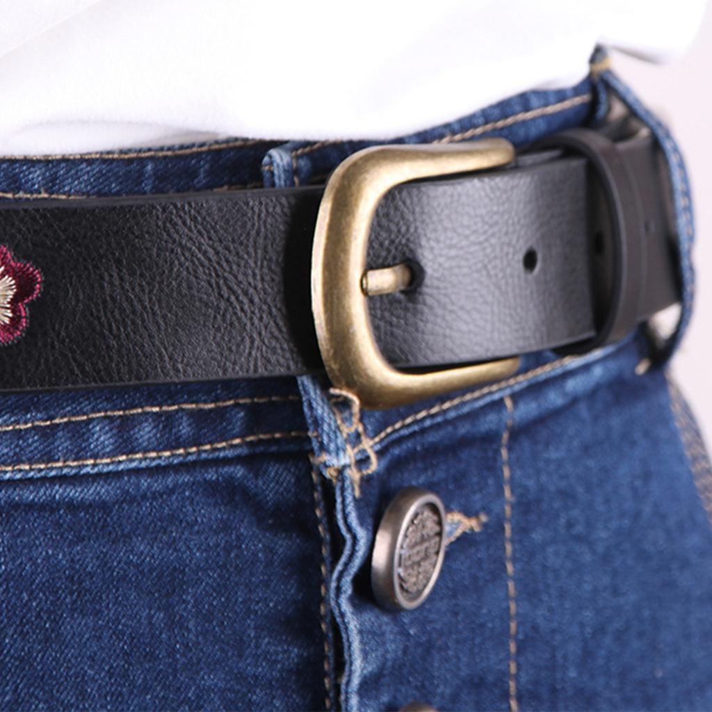 Взрослый поясной ремень с вышивкой в виде цветка Роскошный пояс из ПУ в китайском стиле для женщин Пальто Платье Регулируемая длина