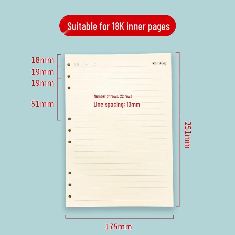 M&G 18K Ruled Loose-Leaf Notebook Refill (5-Pack)