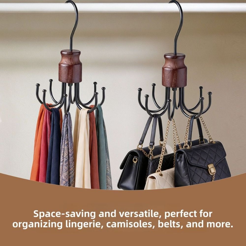 Rotating Top Hook Rotating Storage Hanger 8 Hook Closet Organizer Multi-Claw Bag Hook Home Storage