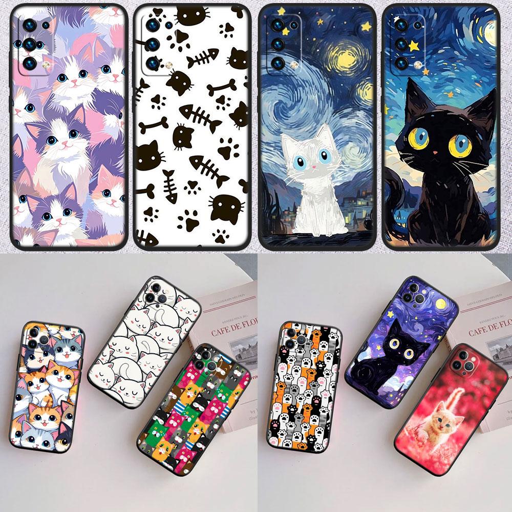 Cat Kitten Cute Shell Phone Case for Samsung Galaxy S20 S21 S22 Ultra FE Plus A21S A22 A24 A25 A26 A30 A30S A31