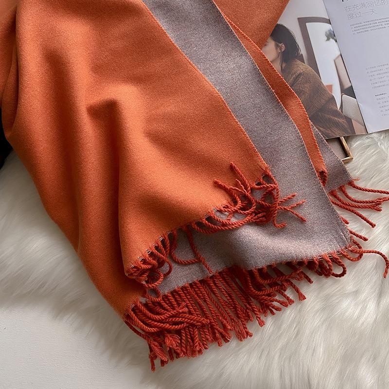 Keep It for Yourself, Feel Soft Sister Scarf, Women's Winter Versatile Double-sided Solid Color Scarf, Long Thickened Warm Shawl