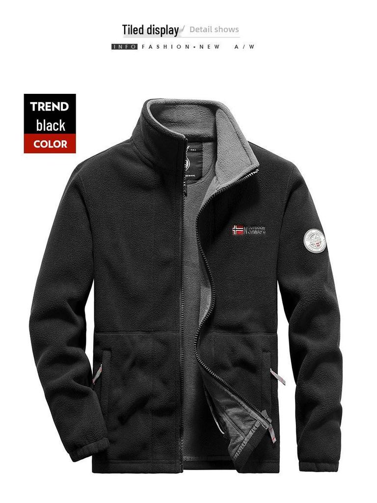 Men's 2024 Winter Double-Sided Fleece Jacket for Outdoor Wear, Norway Style