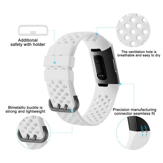 Сменный ремешок для часов Смарт-браслет Мягкий силиконовый ремешок на запястье с круглыми отверстиями для Fitbit
