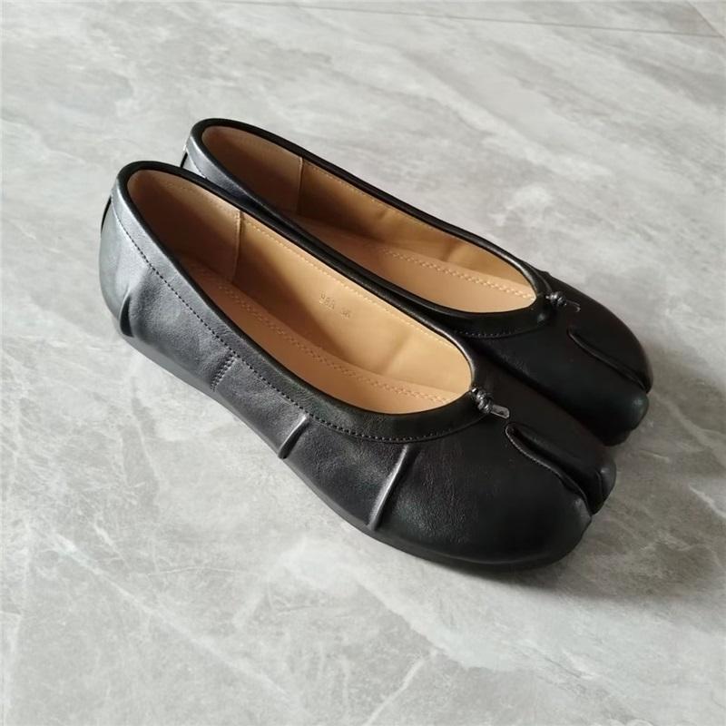 Niche Pleated Flat Bottomed, Internally Raised, Shallow Mouthed Bow Ballet Split Toe Shoes