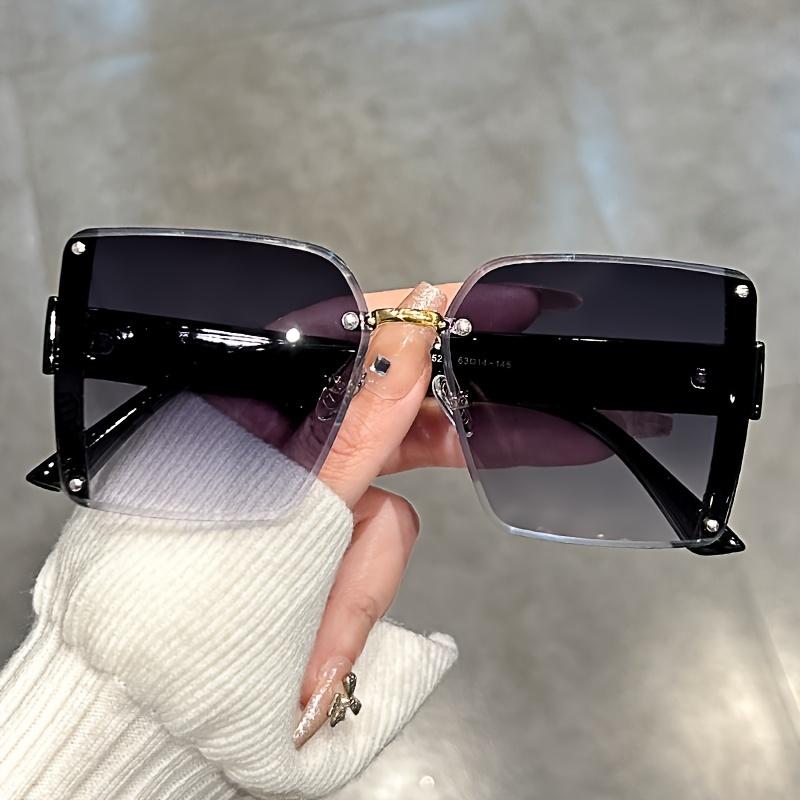 Оверсайз безободковые для женщин мужчин повседневные градиентные модные солнцезащитные очки с антибликовым покрытием для отпуска, пляжной вечеринки