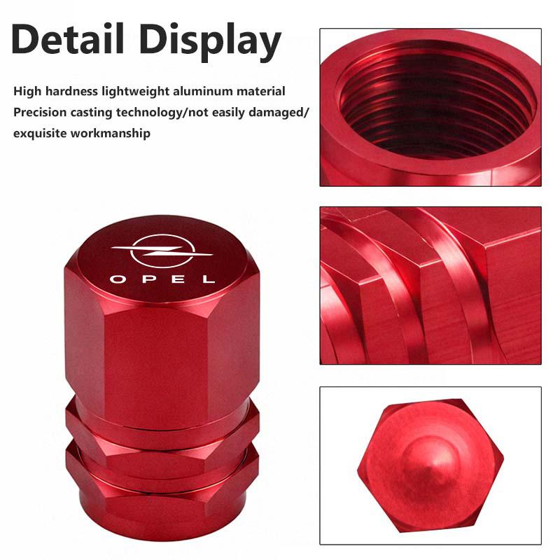 Car Logo Tire Valve Stem Caps Aluminum Alloy Wheel Dustproof Valve Stem Cover For Opel Astra H K J G Corsa E D OPC Insignia B OT4
