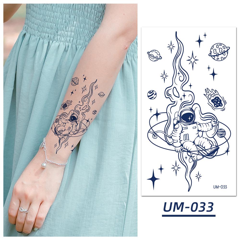 1 Sheets Semi Permanent Realistic Waterproof and Removeable Herb Tattoo Women's Back Tattoos Long Lasting
