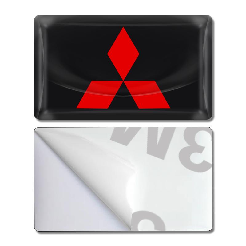 3D Logo Epoxy Resin Short Car Stickers Body Decor Decal for Mitsubishi Outlander I200 Pajero Eclipse ASX Lancer Space Delica Ex