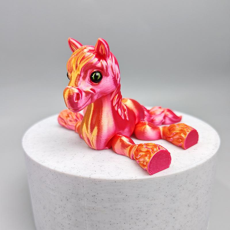 Multi-joint Movable 3D Printed Horse Toys Animals Mini Cute Relief Sensory Toy Funny Home Accessories Kids Gift Desktop Ornament