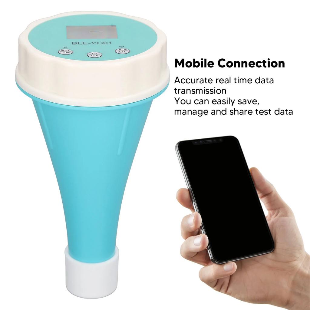 Bluetooth Pool Monitor  CL EC  ORP Temperature 6 in 1 Smart Pool Water Quality Tester Bluetooth Pool Monitor Smart  Meter