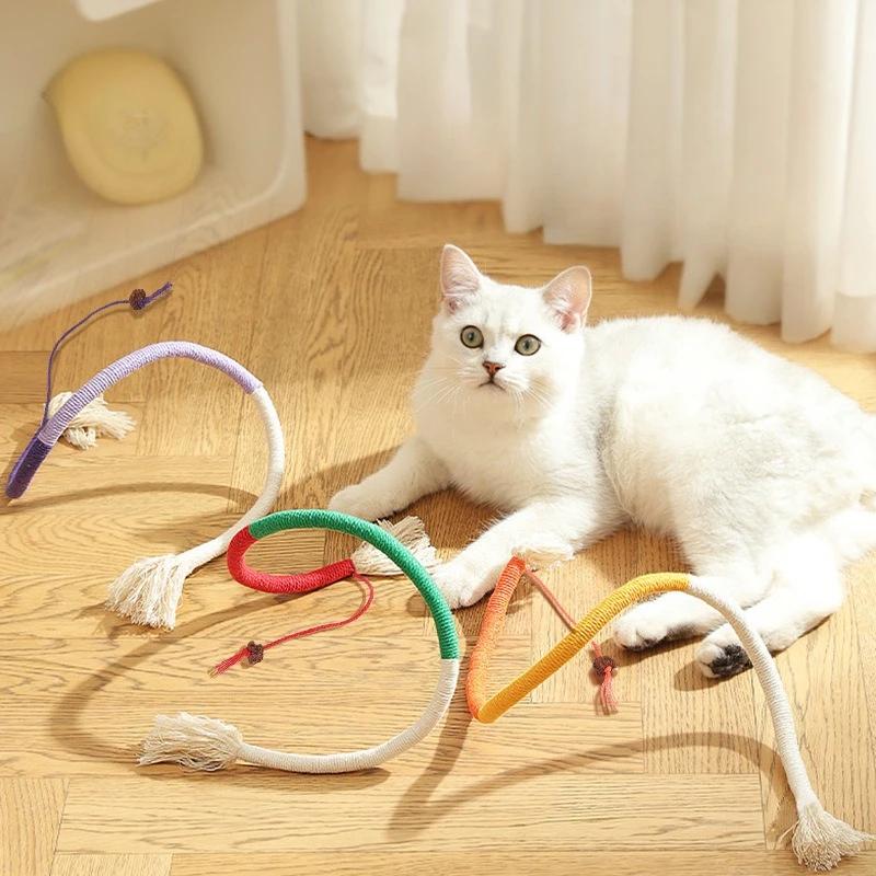 Cat Scratcher Rope Toy Cotton Rope Bite-resistant Chewing Toy Paw Claw Furniture Protector Interactive Cat Nip Teething Toys
