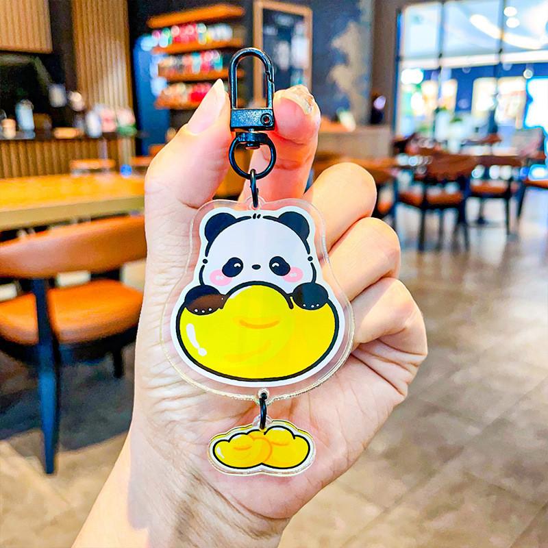 Cute Acrylic Panda Keyring Delightful Keychain Accessory For Birthdays Weddings And Holidays