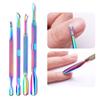 Nail Art Pusher Double Head Remove Dead Skin Manicure Tool Gel Polish Remover Stainless Steel Cuticle Pusher for Home Use