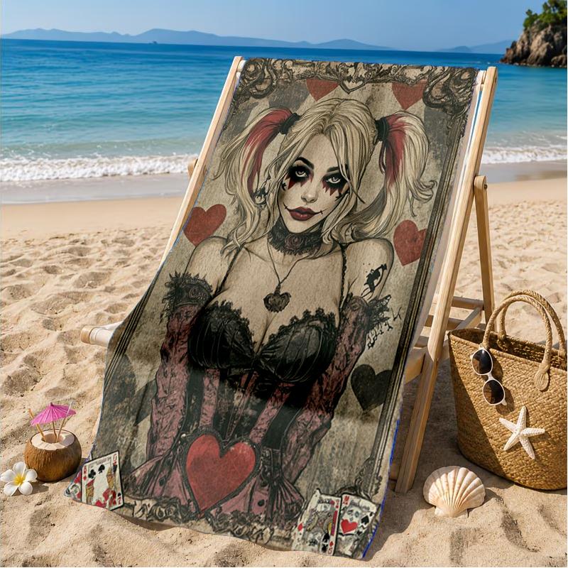 Jo-ker Floral Portrait Beach Towel, Microfiber Beach Towel, Perfect For Pool, Beach, Travel, Home Decor Beach Party Fan gifts