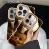 Phone Case: 2D flat lambskin suitable for iPhone 18 17 16 15 14 13Pro film protection case, lying on a brown bear's back, Christmas and Halloween gift