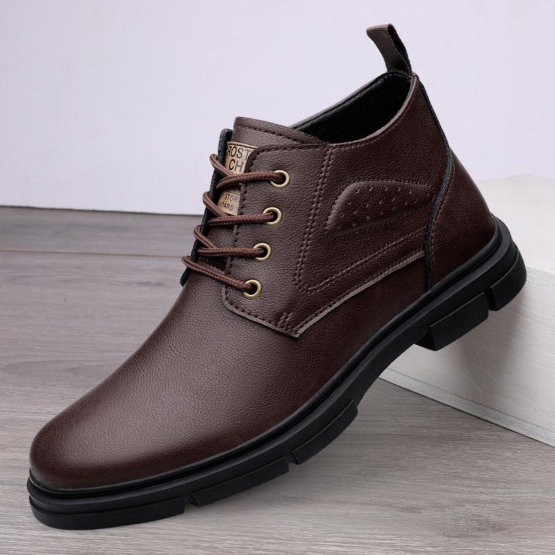 Winter Boots Men Sneakers Genuine Leather Warm Fur Ankle Boots Casual Shoes Men's Ankle Boots Cowboy Tooling