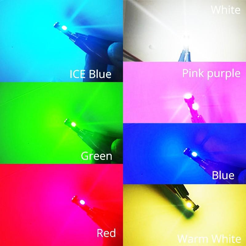10 шт. светодиодных ламп T5 W3W W1.2W Led Canbus для кондиционера, кнопка подсветки, светодиодные фонари, приборная панель, предупреждающий индикатор, кнопка