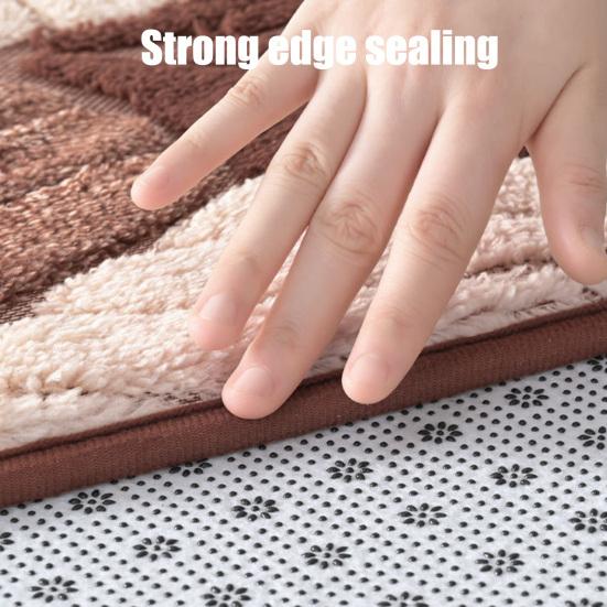 Leaf Pattern Bath Mat Absorbent Bathroom Rug with Anti Slip Bottom Thick Fuzzy Doormat Soft Rug