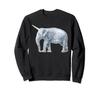 Realistic Elephant Unicorn Horn Design Sweatshirt