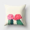 Зеленый лист кактуса, розовый цветок, растение в горшке, подушка, наволочка, декоративная наволочка для дивана, спальни