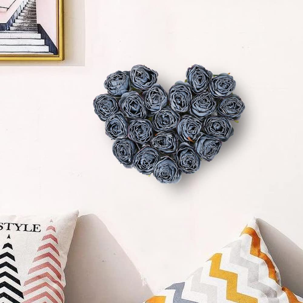 25 Pieces White Rose Artificial Flower Head Vintage Dried Flower Artificial Rose Head Silk Fake Rose for Wedding Centerpiece Decoration