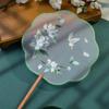 Floral Pattern Silk Fan with Tassels Pendant Tuan Fan  Photography Prop