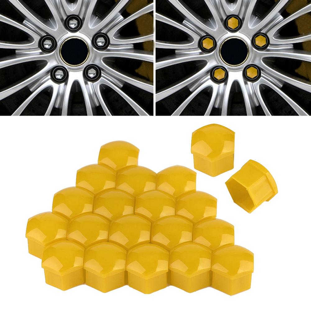 20 шт. 17 мм гайка для автомобильного колеса, защитный колпачок для ступицы, желтый