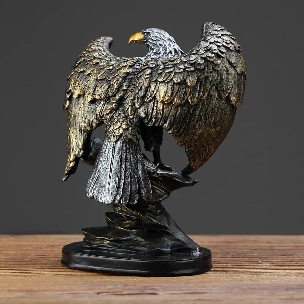 Resin Eagle Statue Decorative Figurines, Home Office Desk Decoration, Symbol of Wealth, Freedom Power, Birthday Gift, Holiday