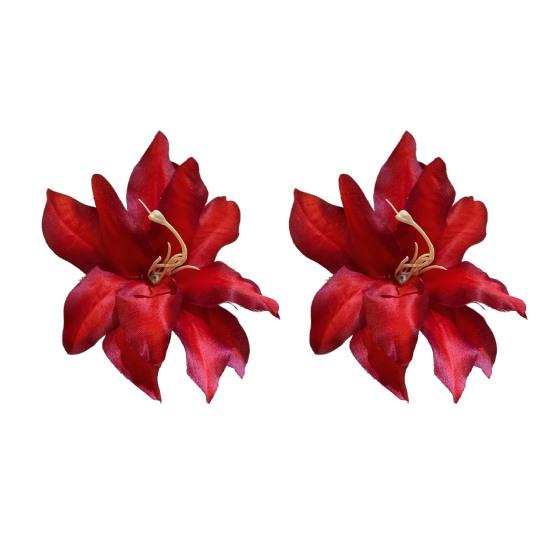 1 пара женских заколок для волос с крупным цветочным декором, боковые заколки для волос, без