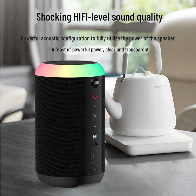 High-Power Portable Bluetooth Speaker with Colorful Subwoofer and Karaoke Functionality