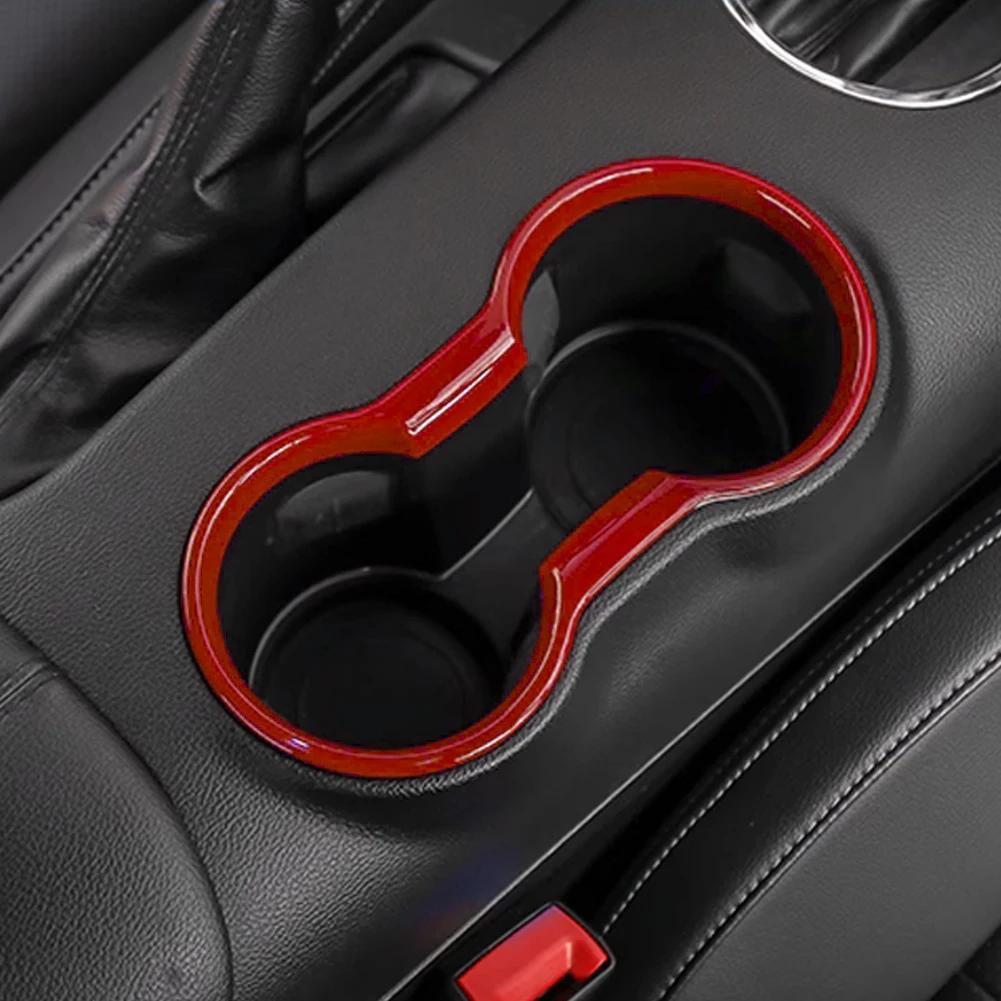 Для Ford Mustang 2015- 2022 Автомобильный Держатель для Стакана Рамка Крышка Углеродное Волокно Внутренняя Отделка Молдинг Крышка Держателя Стакана Аксессуары