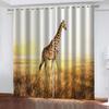 Curtains For Living Room 3D Animal Giraffe 2Pc Home Decoration, Printed Curtain Set, Suitable For Bedroom Garden Balcony