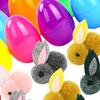 12/24Pcs Prefilled Easter Eggs with Stuffed Bunny Mini Plastic Easter Eggs Filled with Plush Rabbit Toy Easter Basket Stuffers for Kids Boys Girls