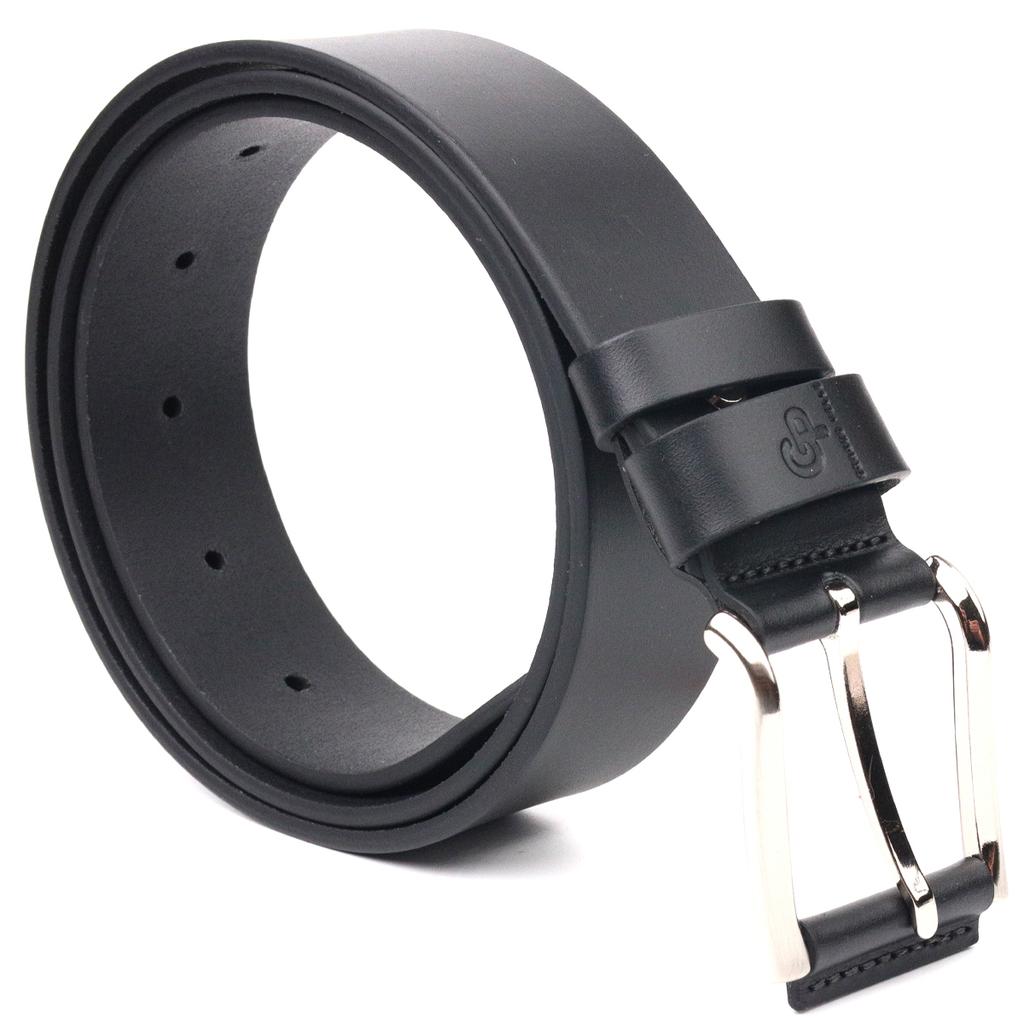 Добротный мужской кожаный ремень GRANDE PELLE Leather Belt 21466 Черный